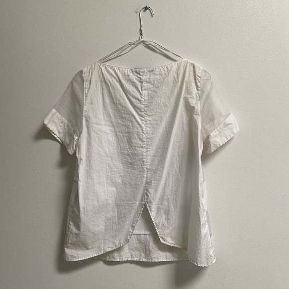 Zara Striped Poplin Organza Top White S - Picture 7 of 7